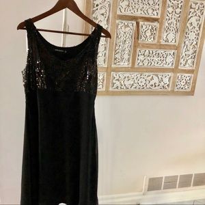 Black sleeveless dress sequins and chiffon